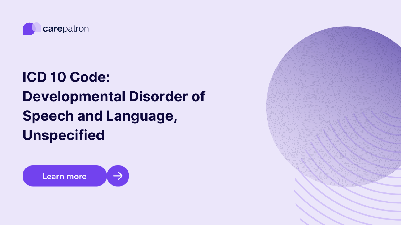 Developmental Disorder of Speech and Language, Unspecified ICD10CM Codes 2023